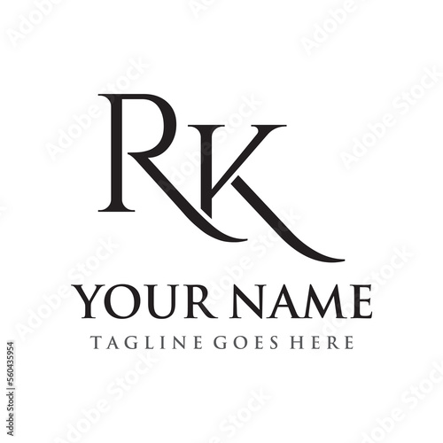 Luxury RK , KR , K , R Letter Logo template with elegant and unique monogram. Logo for business card , business , brand , company.