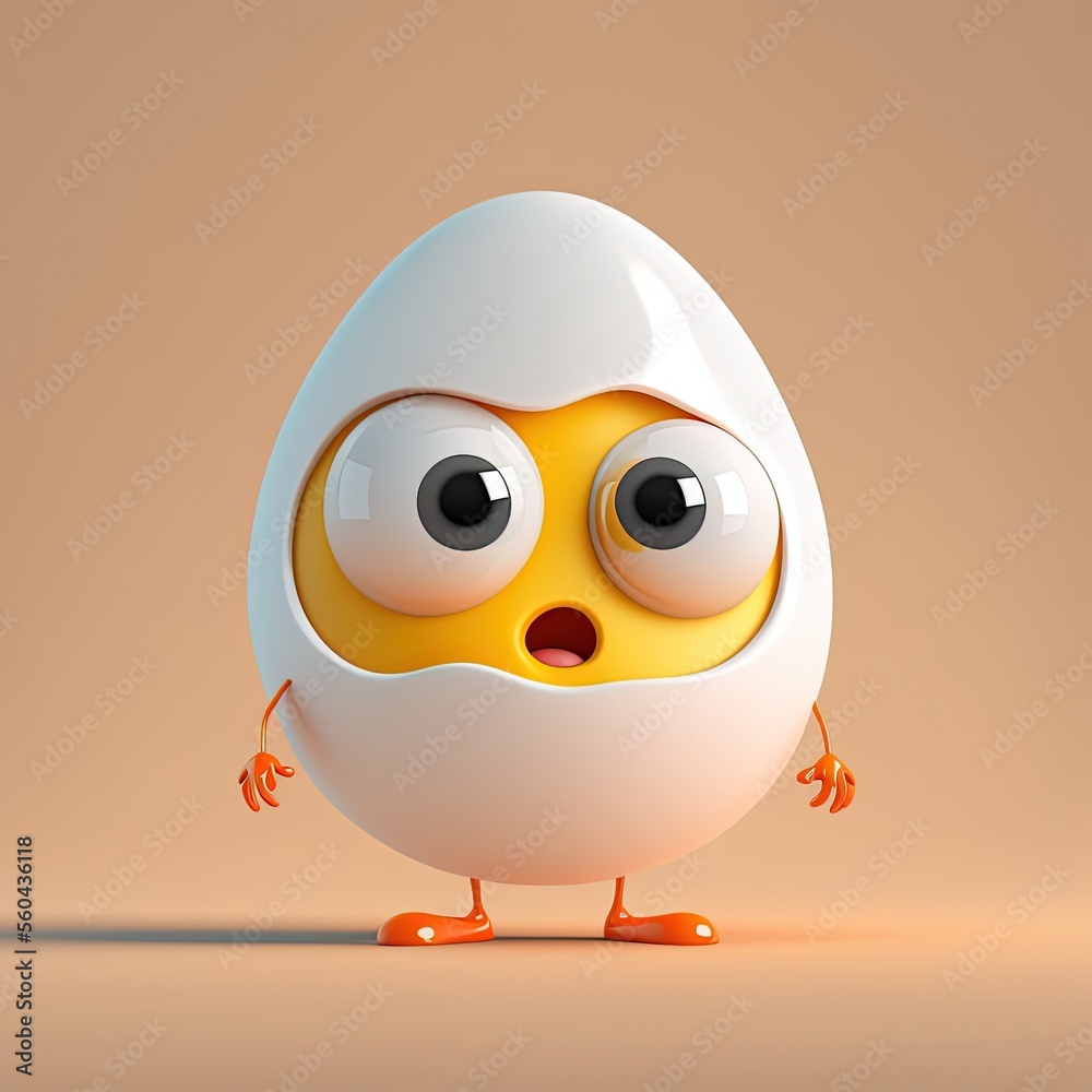 Cute Egg Character - obrazy, fototapety, plakaty 