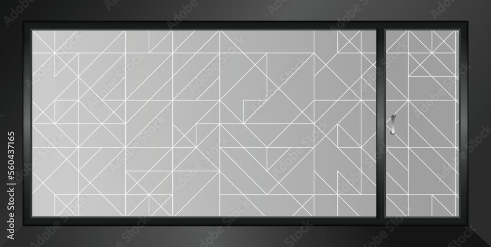Abstract design for glass graphics. Glass graphics design for Office, Train station, Supermarket, Store, Shop, Mall, Boutique, Home glass partition.