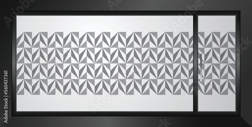 Geometric pattern vector background. Decorative window film. Frosted window film design.