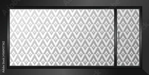 Geometric pattern for glass partition print film. Glass graphics design for corporate and residential spaces.