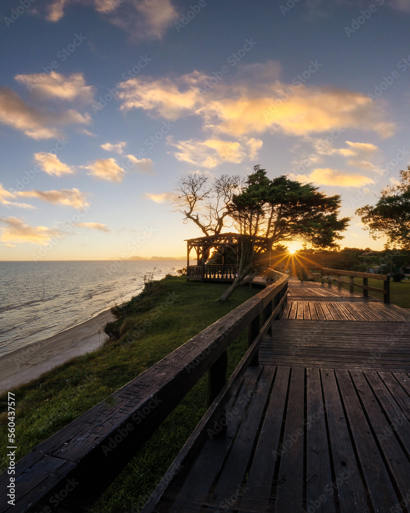 Naklejka premium sunset at the beach