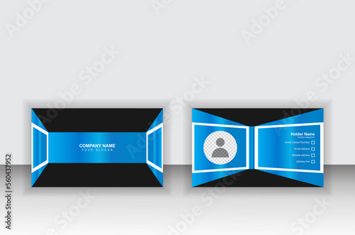 I used a blue color gradient and white color. Modern or attractive business card design template. For professional business and personal use.