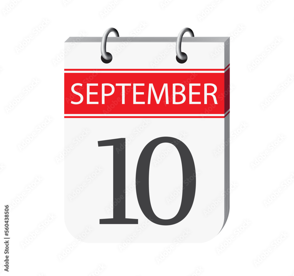10 september calendar page vector. 3d one day calendar date appointment, deadline, event reminder illustration. Abstract three dimensional daily date appointment, agenda, event calendar. 10 september calendar page vector. 3d one day calendar date appointment, deadline, event reminder illustration. Abstract three dimensional daily date appointment, agenda, event calendar.