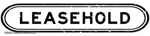 Grunge black leasehold word rubber seal stamp on white background