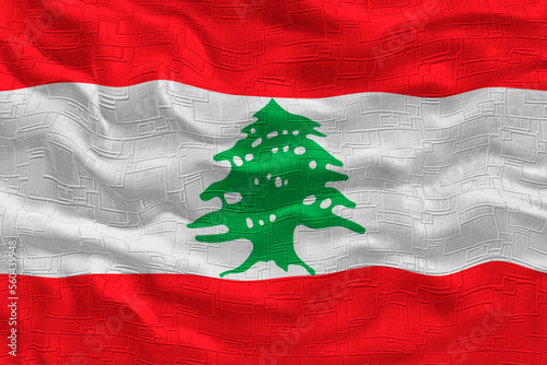 National flag of Lebanon. Background with flag of Lebanon