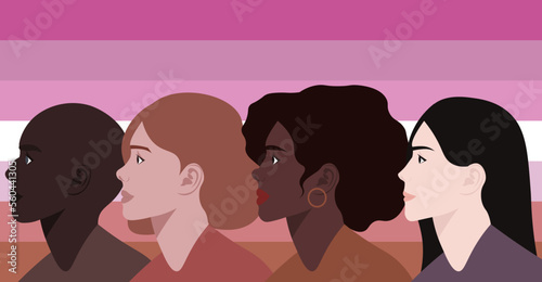 Faces of women of different nationalities. Sisterhood. Unity, mutual assistance among the women community. international women day. Feminism.