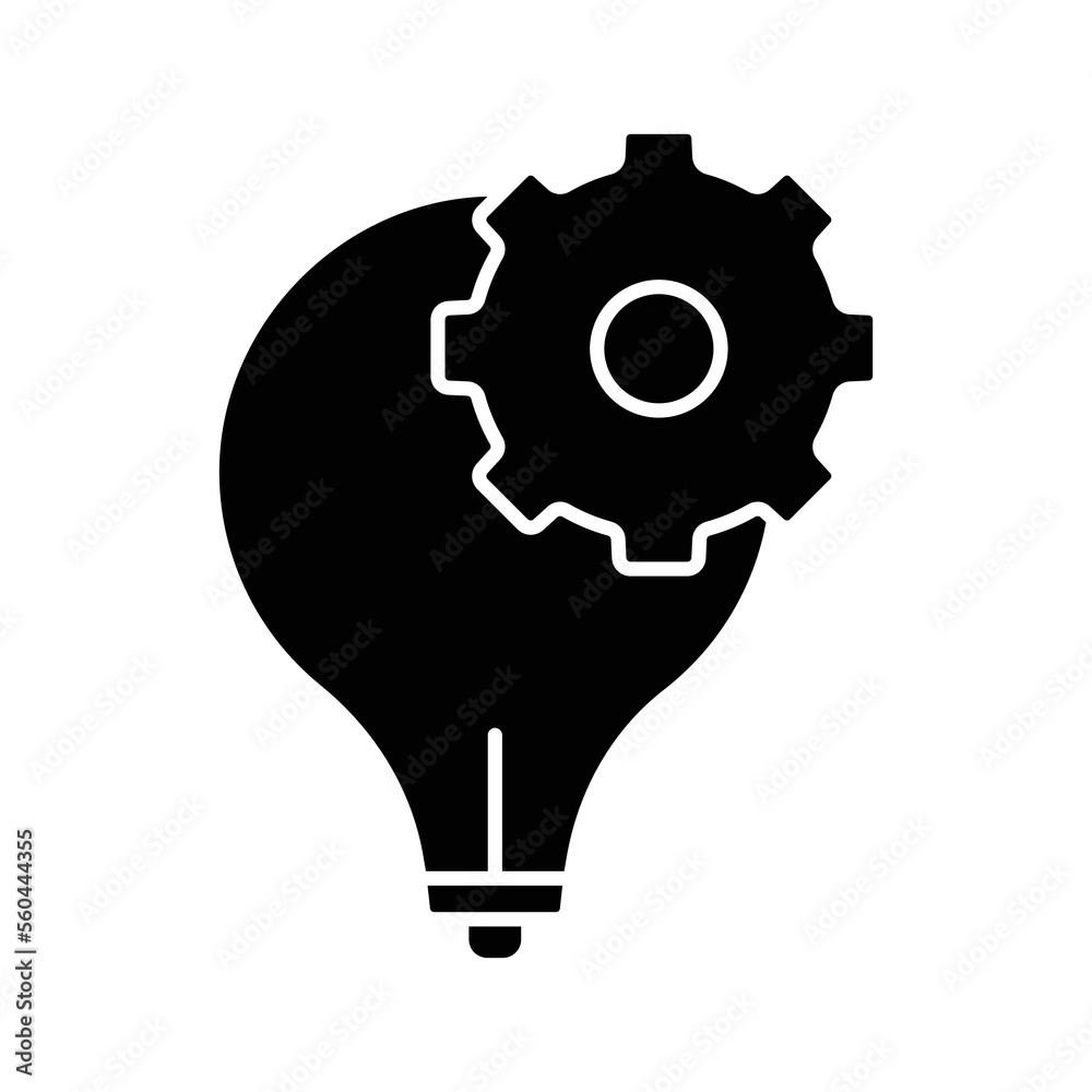 Light bulb icon illustration with gear. suitable for project innovation icon. icon related to project management. glyph icon style. Simple vector design editable Light bulb icon illustration with gear. suitable for project innovation icon. icon related to project management. glyph icon style. Simple vector design editable