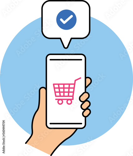 Smartphone icon. online shopping. From shopping to delivery. happy shopping.