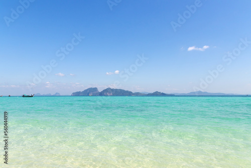 Crystal clear water and a very interesting snorkeling reef, that is swimmable from the beach at Koh Kradan in Trang, Thailand. 