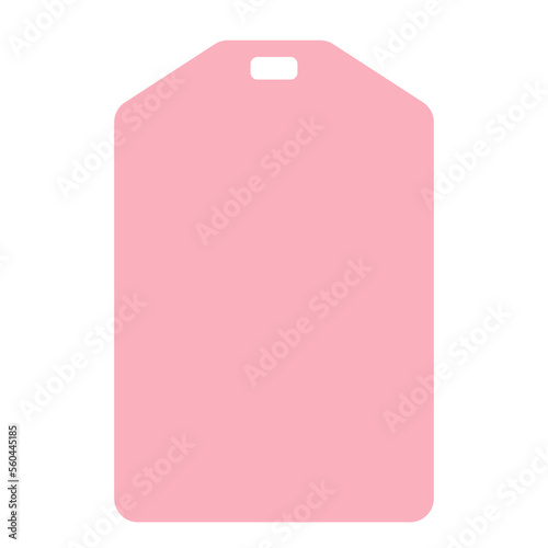 Simple flat name tag present label pink empty