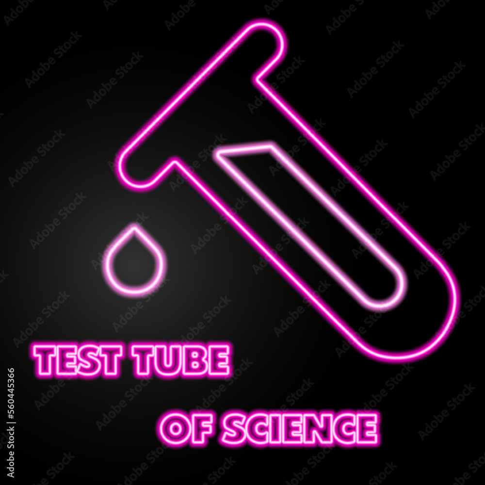 test tube of science neon sign, modern glowing banner design, colorful modern design trends on black background. Vector illustration. test tube of science neon sign, modern glowing banner design, colorful modern design trends on black background. Vector illustration.