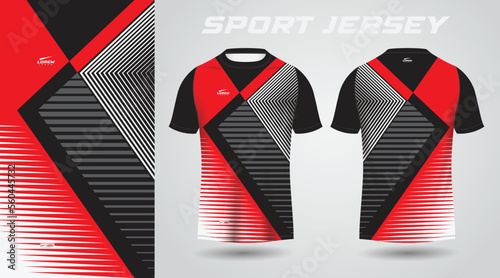 red black t-shirt sport jersey design
