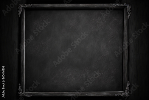 Old black background. Grunge texture. Dark wallpaper. Blackboard. Chalkboard. Wall. Generative AI