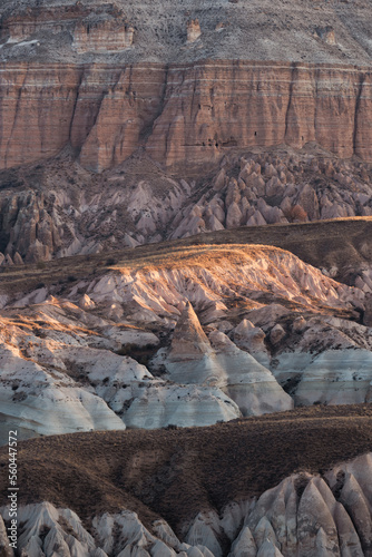 Obraz na płótnie Stunning view of some rock formations in the Red & Rose Valley in Cappadocia during a beautiful sunrise. Goreme, central Anatolia, Turkey w salonie