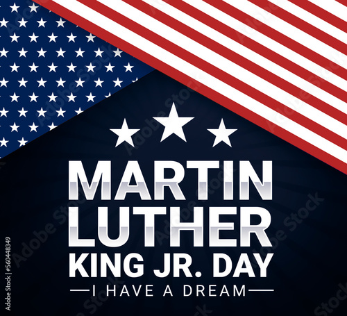 Martin Luther King Jr. Day Wallpaper with Amerian Flag and typography. Celebrating MLK day, I have a dream backdrop
