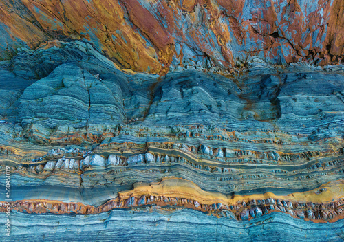 Amazing view of abstract formations on rock surface