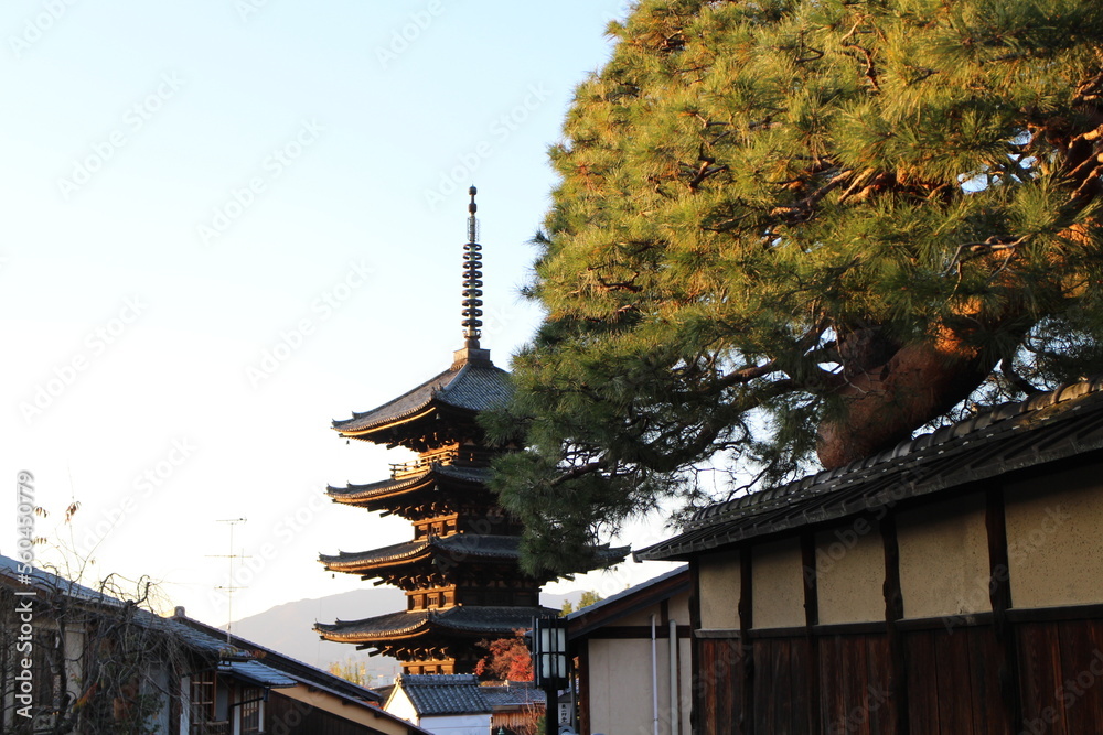 Ninenzaka and sunset in the old town of Kyoto, Japan Ninenzaka and sunset in the old town of Kyoto, Japan