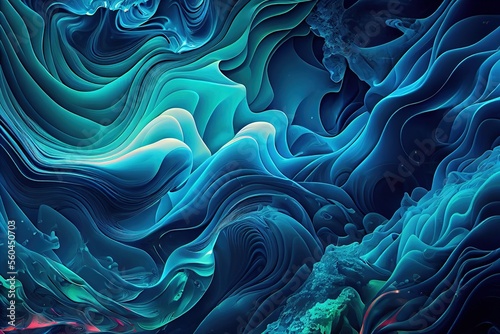 Abstract ocean wave background generative ai