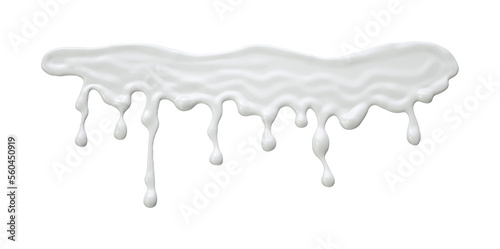 Dairy milk, liquid white paint or Yogurt splash. 3d