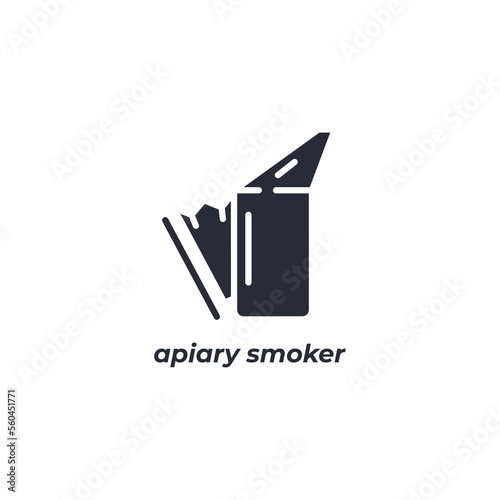 Vector sign apiary smoker symbol is isolated on a white background. icon color editable.