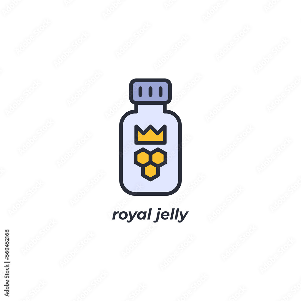 Fototapeta premium Vector sign royal jelly symbol is isolated on a white background. icon color editable.