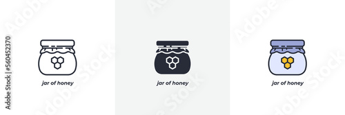 jar of honey icon. Line, solid and filled outline colorful version, outline and filled vector sign. Idea Symbol, logo illustration. Vector graphics