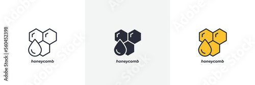 honeycomb icon. Line, solid and filled outline colorful version, outline and filled vector sign. Idea Symbol, logo illustration. Vector graphics