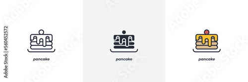 pancake icon. Line, solid and filled outline colorful version, outline and filled vector sign. Idea Symbol, logo illustration. Vector graphics