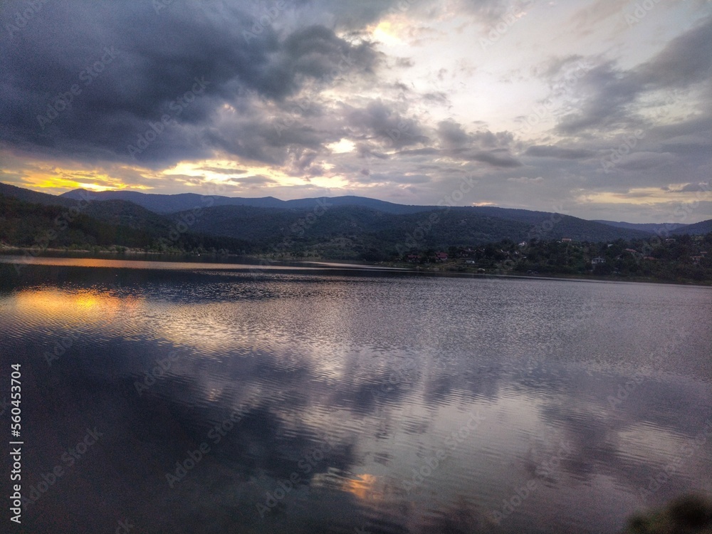 Fototapeta premium sunrise over the lake