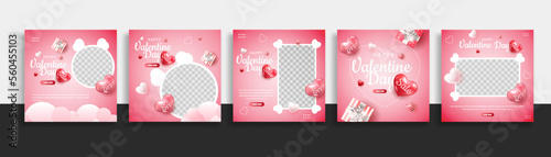 set of valentine day sale social media post template web banner for promotions your product.
