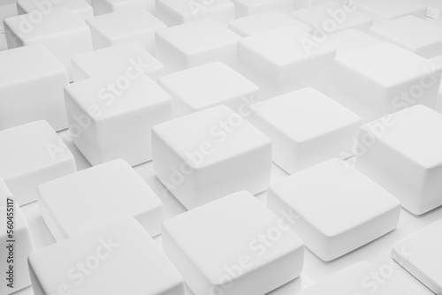 white cubes box abstract geometric background 3d © R3nder