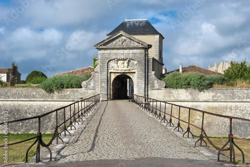 Saint Martin fortification, Designed and constructed by Vauban, Door of the Campani, Ile de Re, Charentes Maritime department, France.