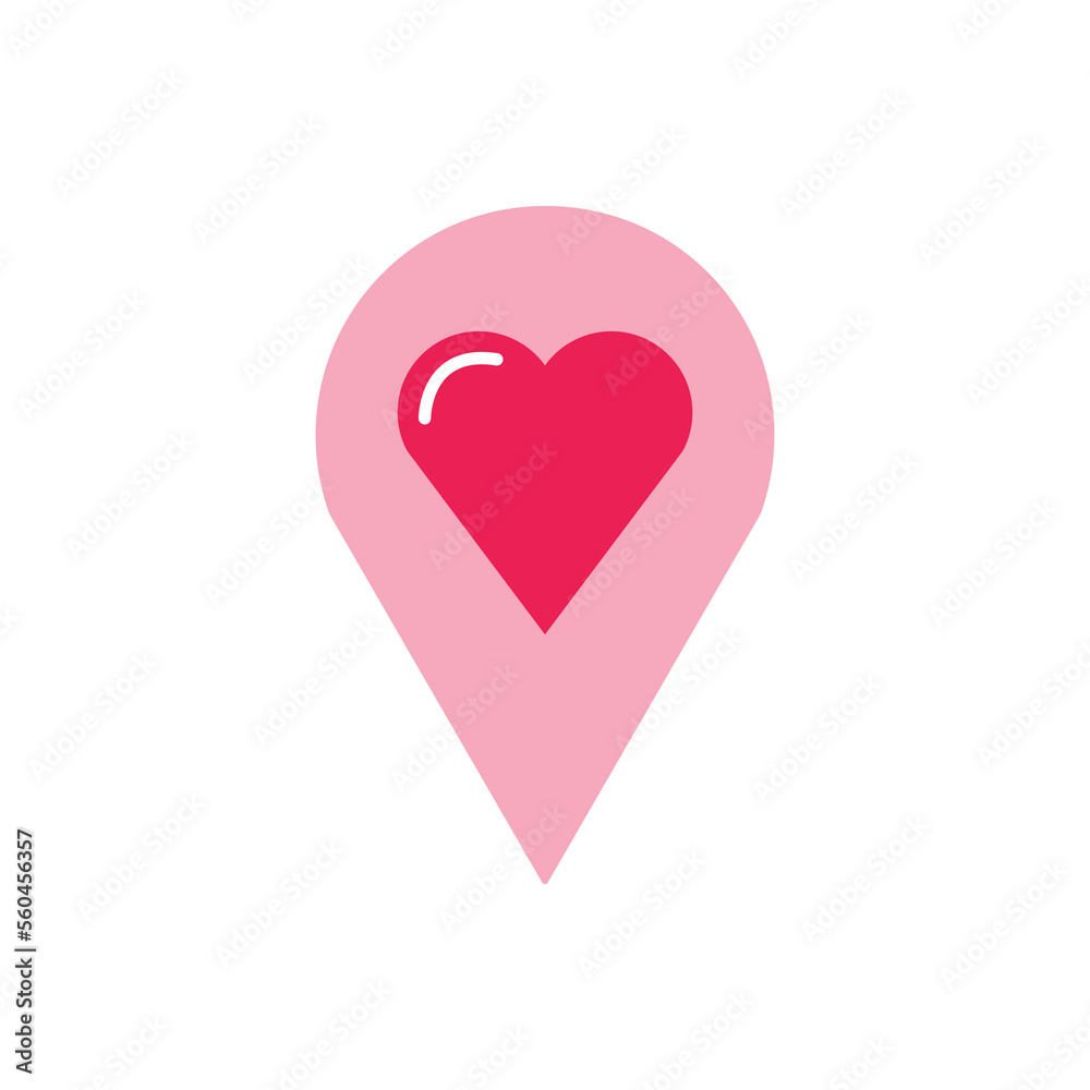 isolate valentine's day pink flat icon