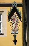 Mondsichelmadonna / Woman of the apocalypse figure with gothic baldachin in the old town of Kitzingen, Gemany