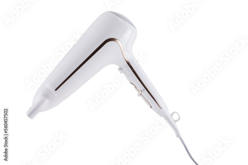 White hair dryer isolated on white background