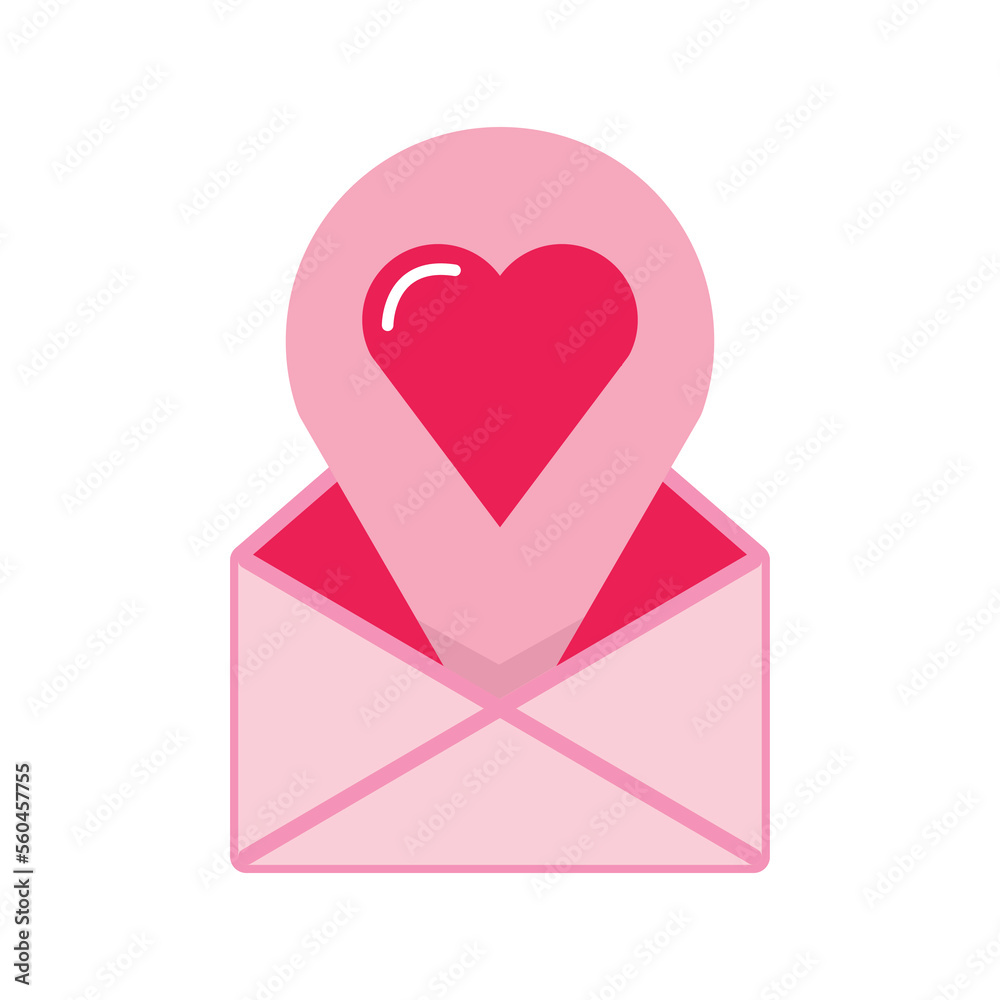 isolate valentine's day pink love letter flat icon isolate valentine's day pink love letter flat icon