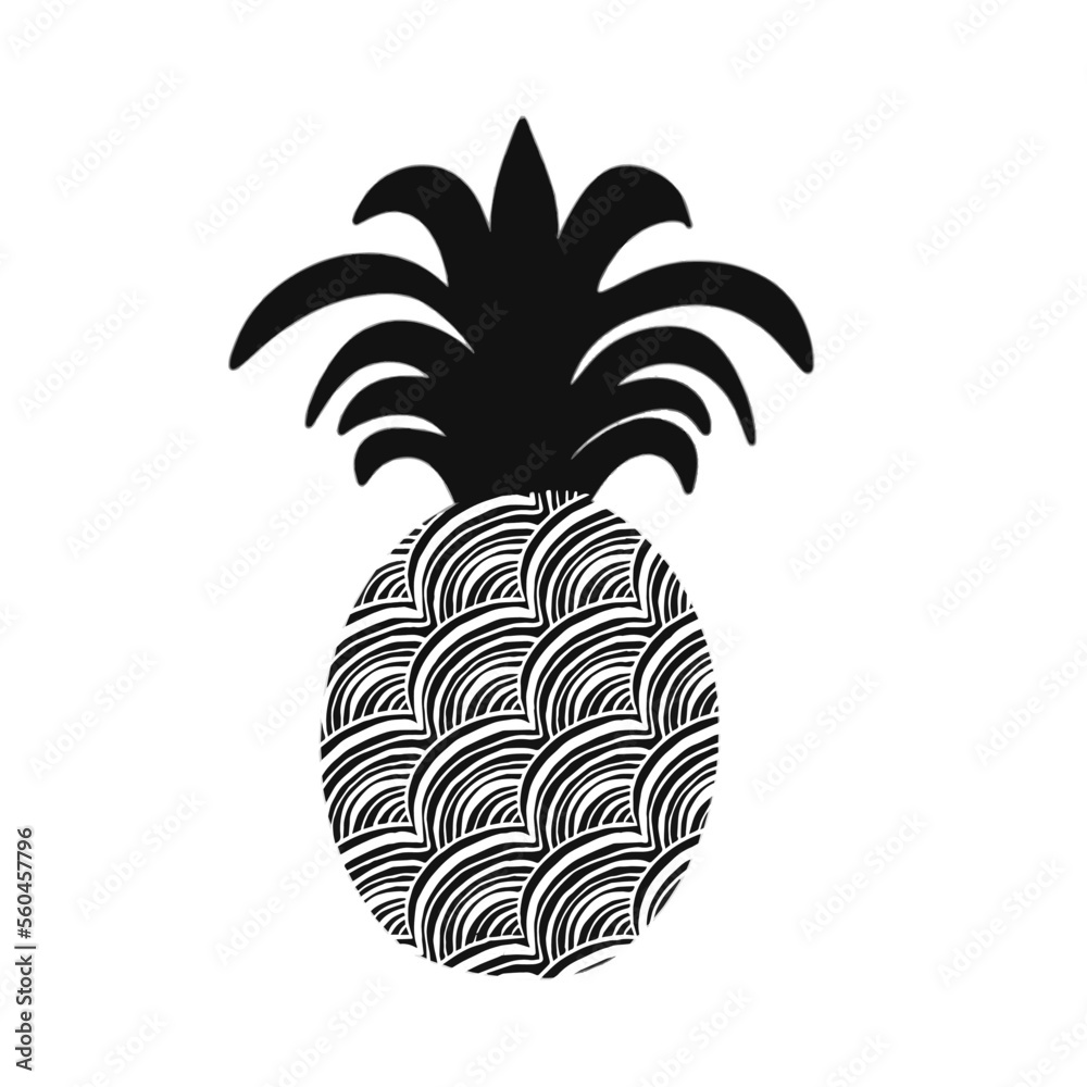 Obraz premium Vector graphics. pineapple pattern. logo