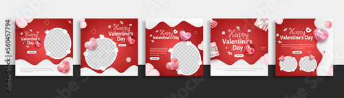 set of valentine day sale social media post template web banner for promotions your product.