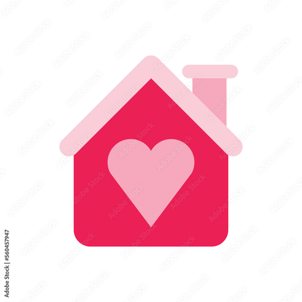 isolate valentine's day pink house flat icon isolate valentine's day pink house flat icon