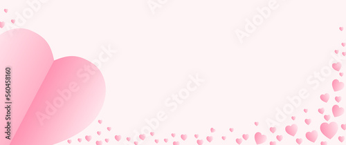 Red, pink and white flying hearts isolated on transparent background. Vector illustration. Paper cut decorations for Valentine's day border or frame design, Cute love sale banner or greeting card