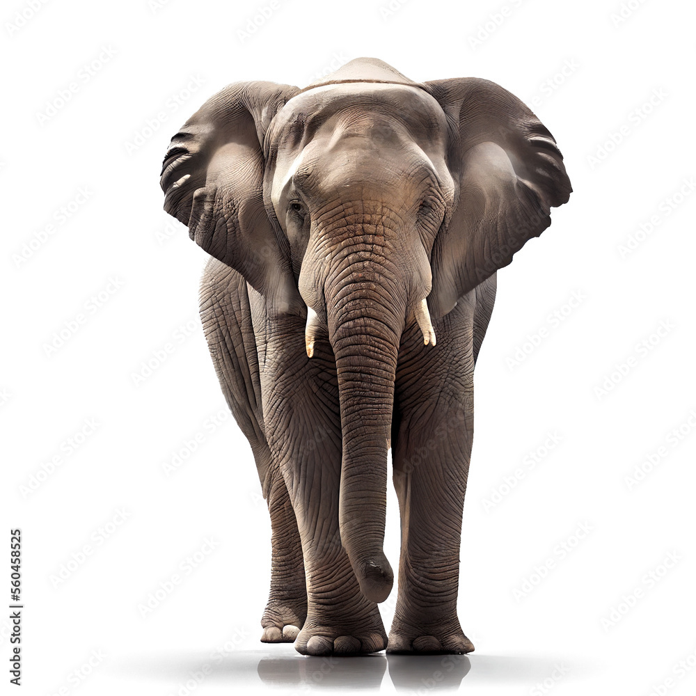 elephant isolated on white with clipping path