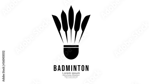 Badminton shuttlecock logo , badminton sports with copy space for text  ,  illustration Vector EPS 10