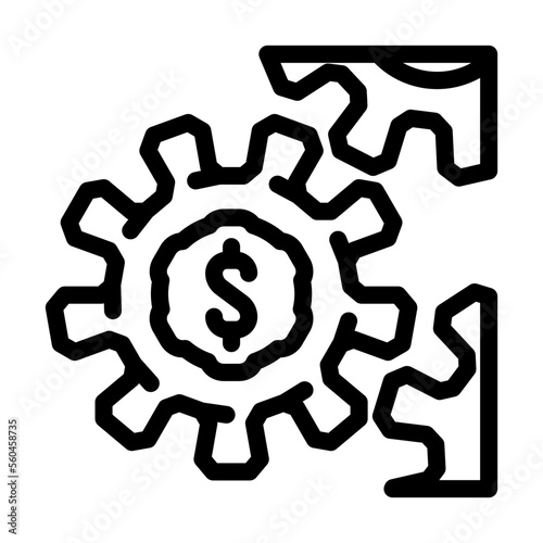 gears esg line icon vector. gears esg sign. isolated contour symbol black illustration