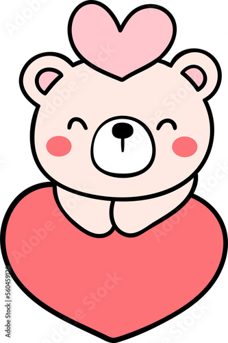 Cute bear valentine
