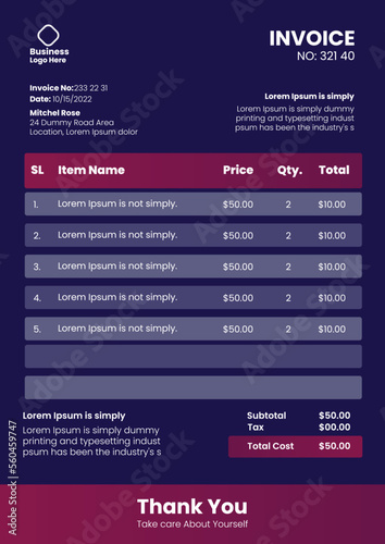 Free vector flat design of business  invoice