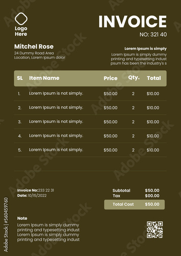 Free vector flat design of business  invoice