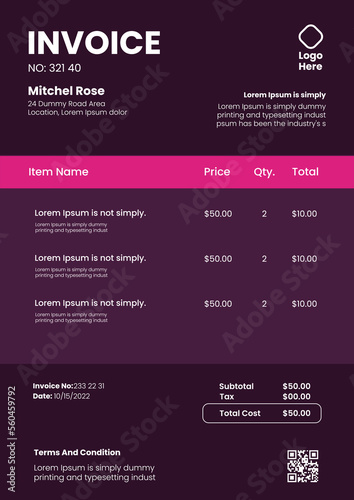 Free vector flat design of business  invoice