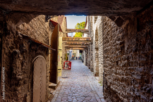 St. Catherine's passage in old town, Tallinn, Estonia photo