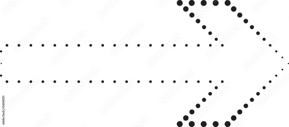 sideways. dotted sign. Arrow element for your design.Striped direction. vector illustration
